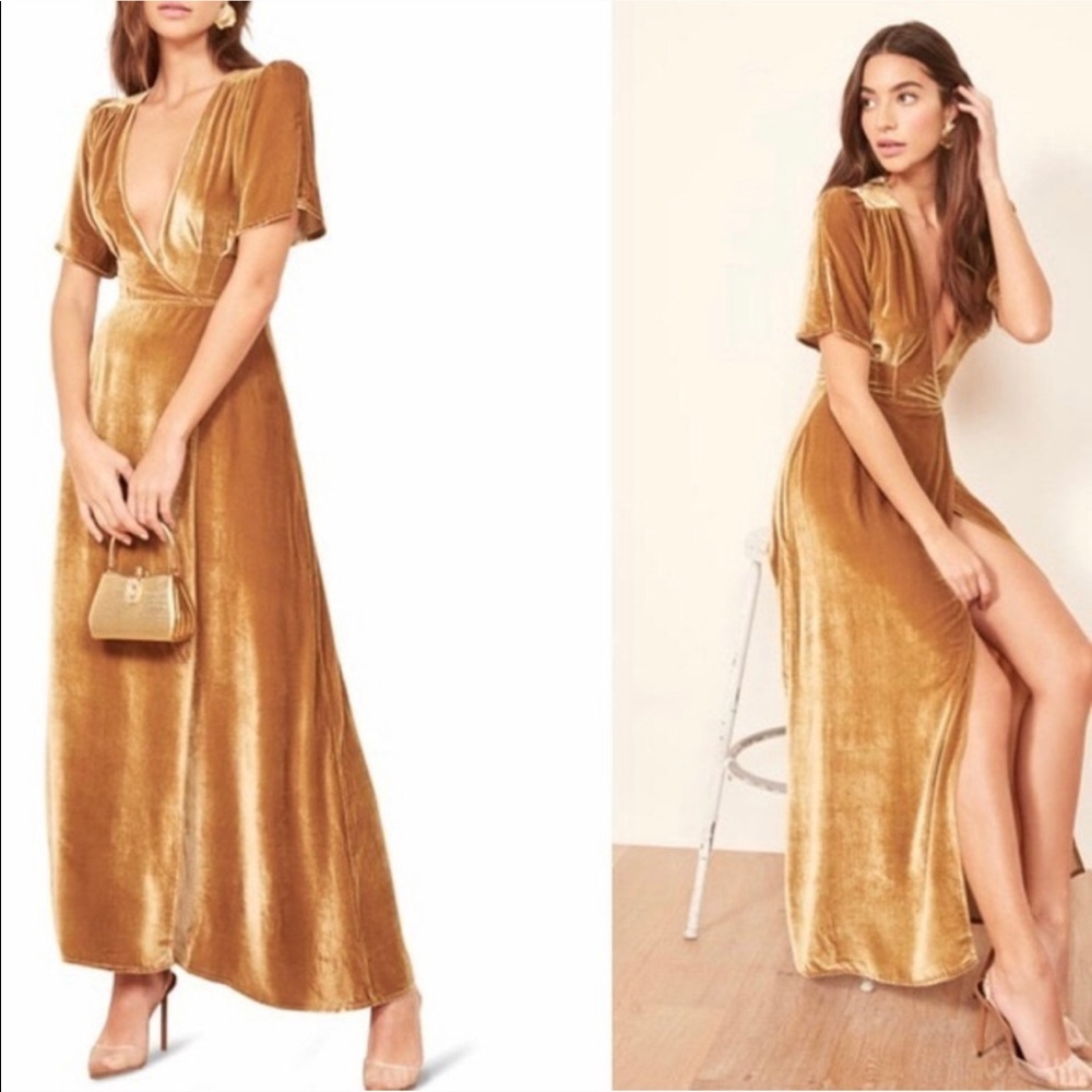 Reformation velvet maxi dress